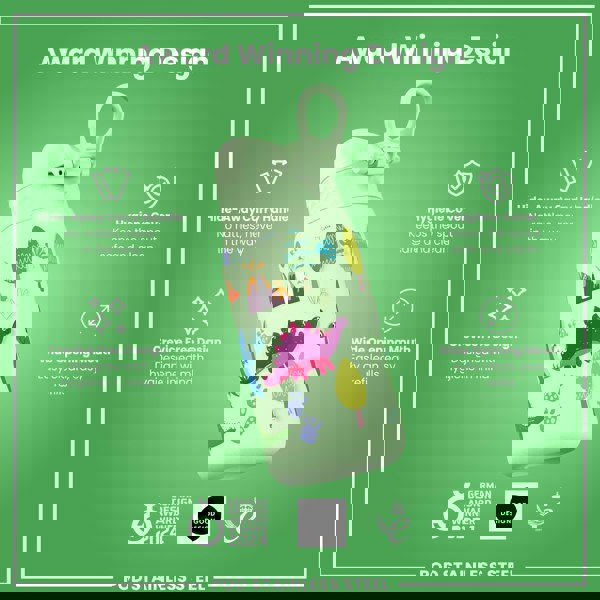 ION8 Leak Proof Thermal Steel Water Bottle, Insulated, Dinosaurs, 320ml (11oz)