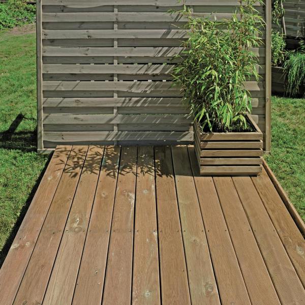 Cerland Kub Square Slatted Planter 40cm x 40cm 30L Modern Square Wooden Planter