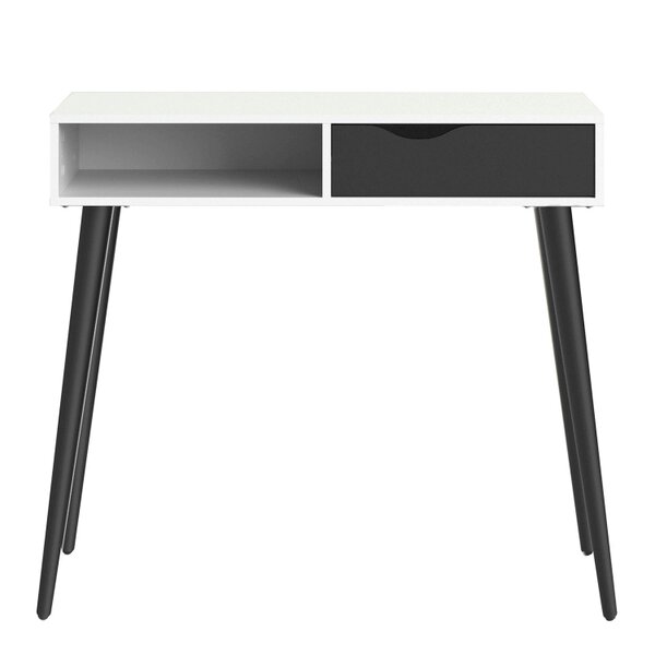 Wyld Haus Sapporo White and Matt Black Console Table 1 Drawer 1 Shelf
