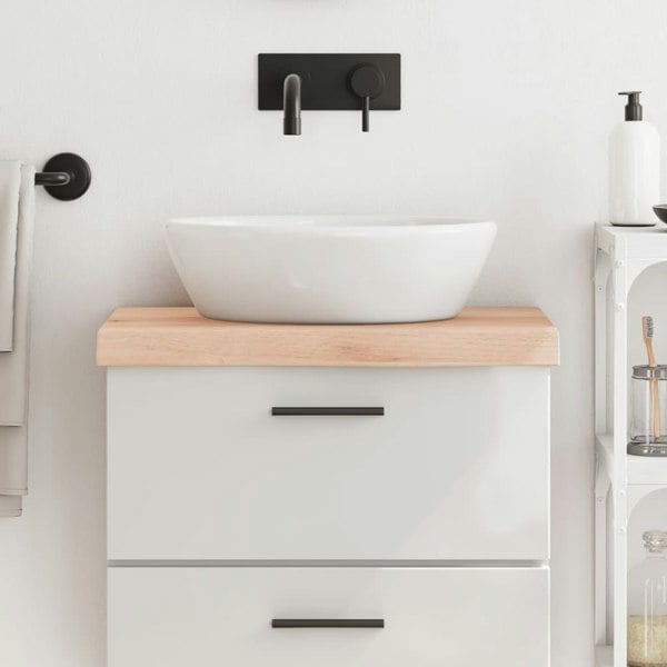 Berkfield Bathroom Countertop 60x40x6 cm Untreated Solid Wood