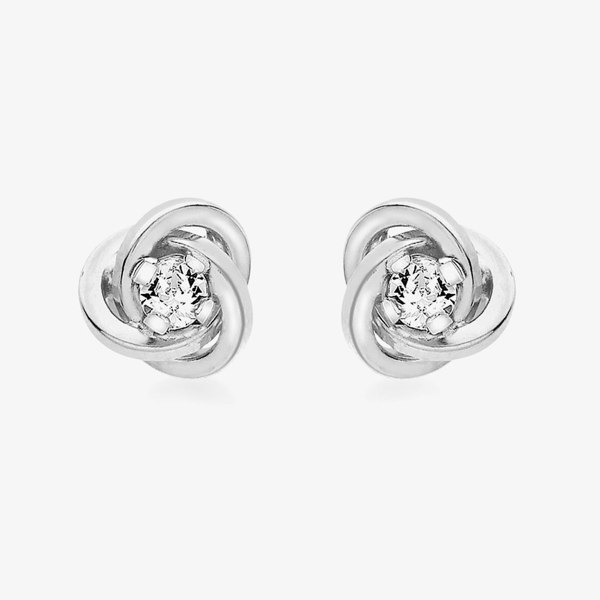 T. H. Baker 9ct White Gold Stone Set Knot 5.57.0213