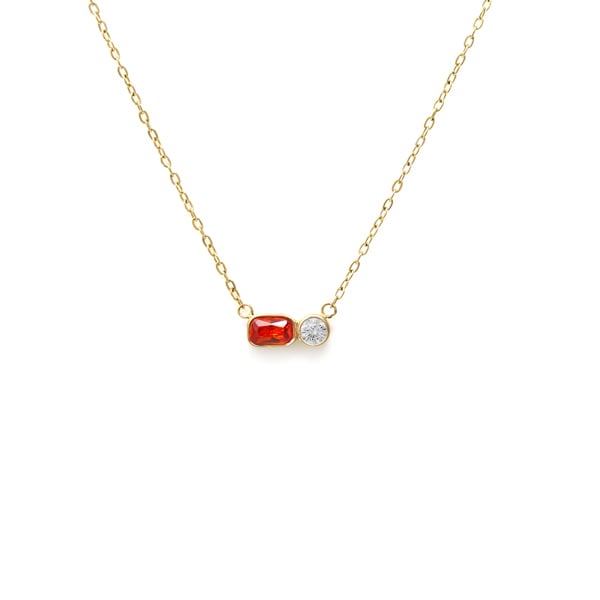Say It With April Diamond Birthstone Necklace - Yellow Gold Plated