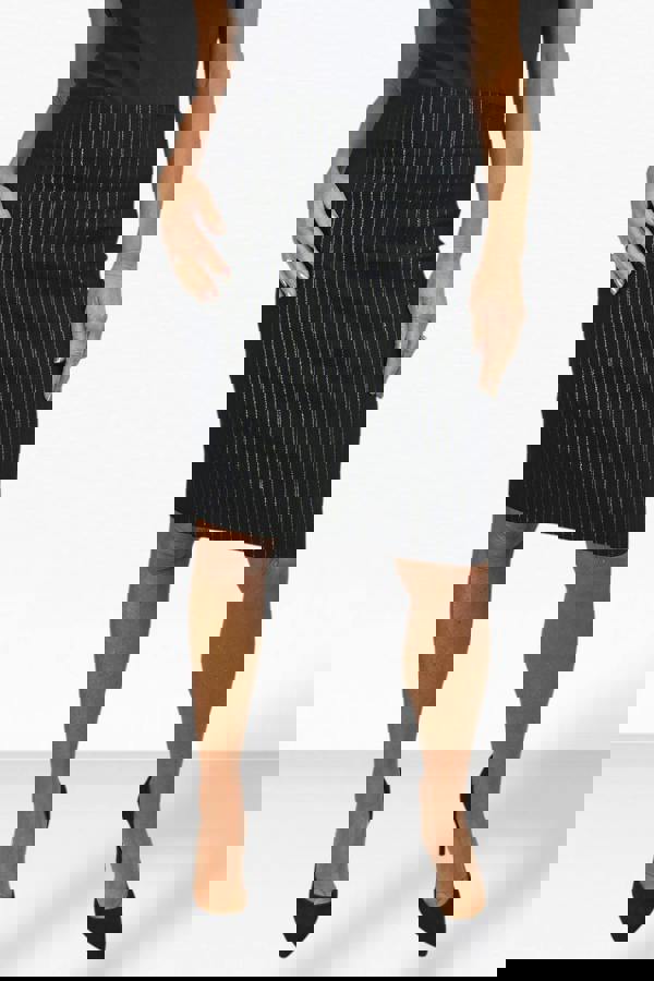 Paulo Due Women's Stretch Bodycon Pencil Skirt 22" Gold Pinstripe