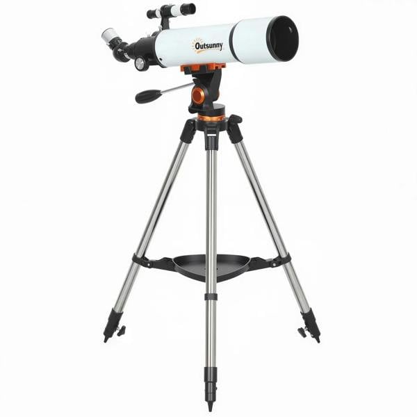 White 80 mm astronomy telescope with eyepiece and tripod stand