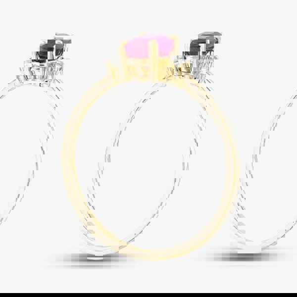 T. H. Baker 9ct Yellow Gold 0.60ct Oval Cut Ruby & 0.03ct Diamond Shoulder Set Solataire Ring THR40125-RD (YG)