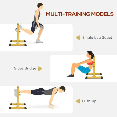 SPORTNOW Bulgarian Split Squat Stand, 12-Level Adjustable Single Leg Squat Machine -Foam Roller & Anti-Slip Pads -Lower Body Strength Training