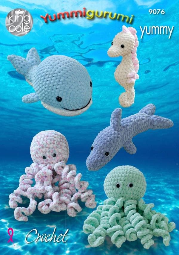 King Cole Yummy Crochet Pattern 9076, Toys - Advanced