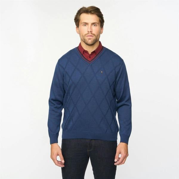 Gabicci G55M04 Fancy Vee Neck Sweater Gabicci Classic ATLANTIC