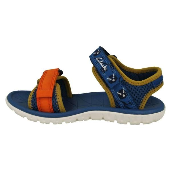 Clarks Childrens Clarks Pattern Detailed Adjustable Sandals Surfing Tide