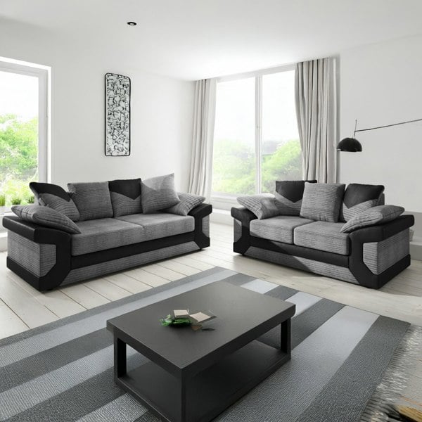 Furnishings For Less Dino Mixed Fabric Sofa Suite