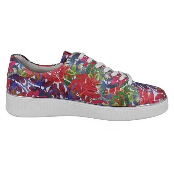 Remonte Ladies Remonte Floral Leaf Pattern Leather Trainers D2E02