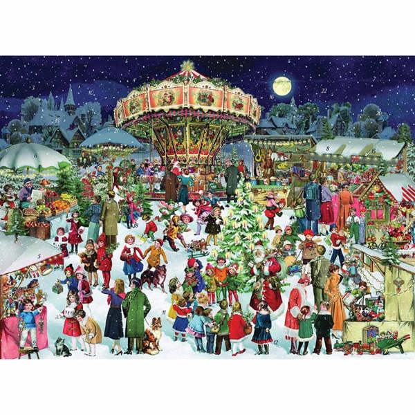 Nostalgic Christmas Market Premium Traditional Advent Calendar, Advent Calendars And Cards, Month To View, Family, Gift