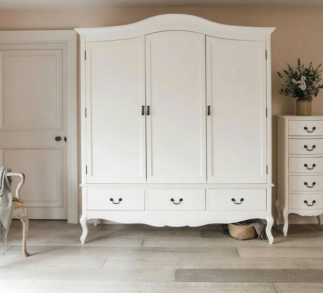 Statement Furniture Juliette Triple Wardrobe. French Style 3 Door Bedroom Storage