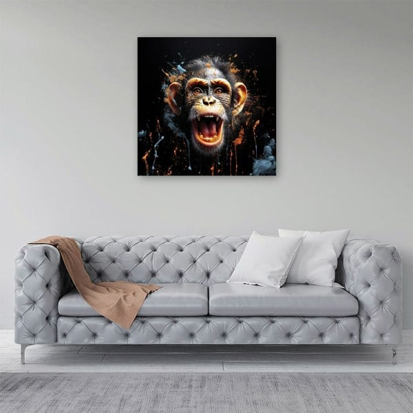 Warren Reed Monkey Face Splash Art Canvas