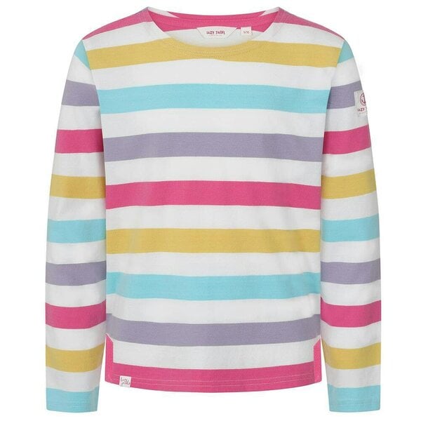 Lazy Jacks LJ97MC - Girls Long Sleeve Top - Pastel Stripe - Pastel Stripe