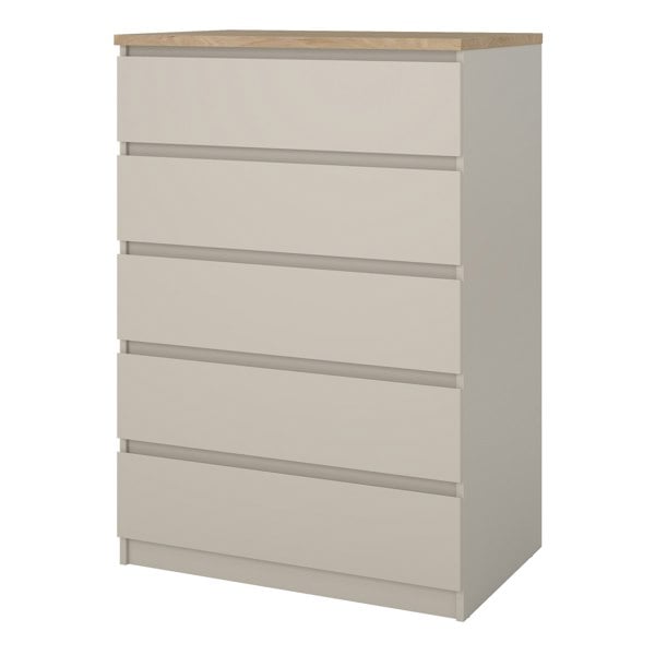 Furniture To Go Naia Chest of 5 Drawers in Cashmere Jackson Hickory