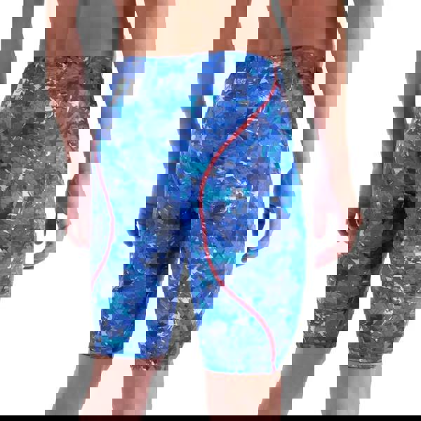 Limited edition Arena Powerskin ST NEXT jammer in splashy multi blue camo with red accents