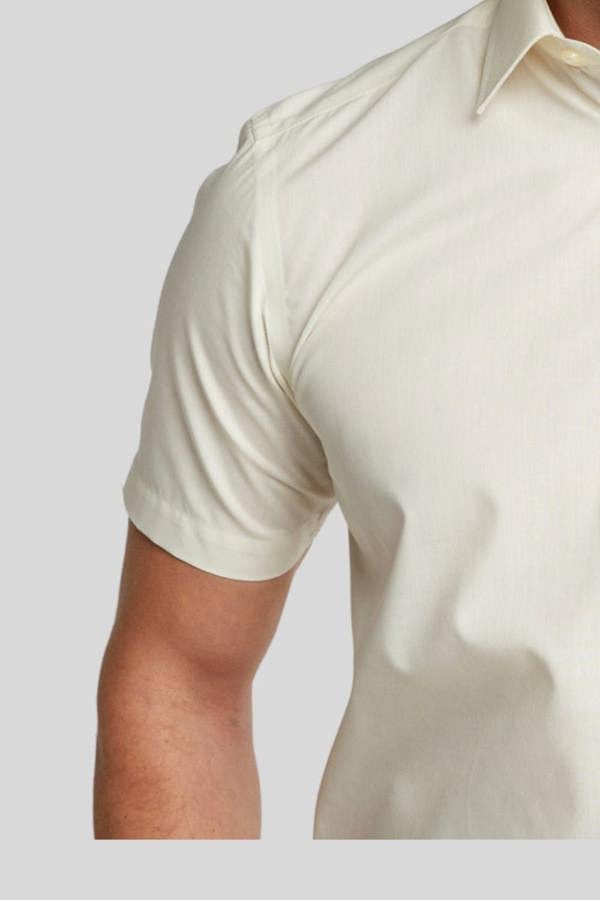 Cream Classic Easy Care Short Sleeve Shirt