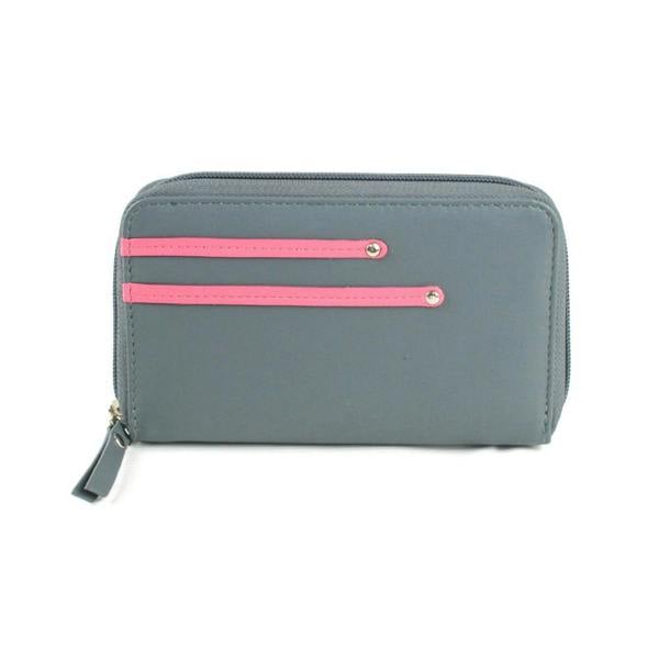 Eastern Counties Leather Womens Gia Leather Purse - Grey/Rose