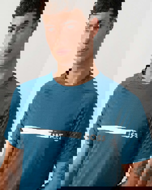 BOSS Orange Mens Slim Fit Beach T-Shirt - Open Blue 471