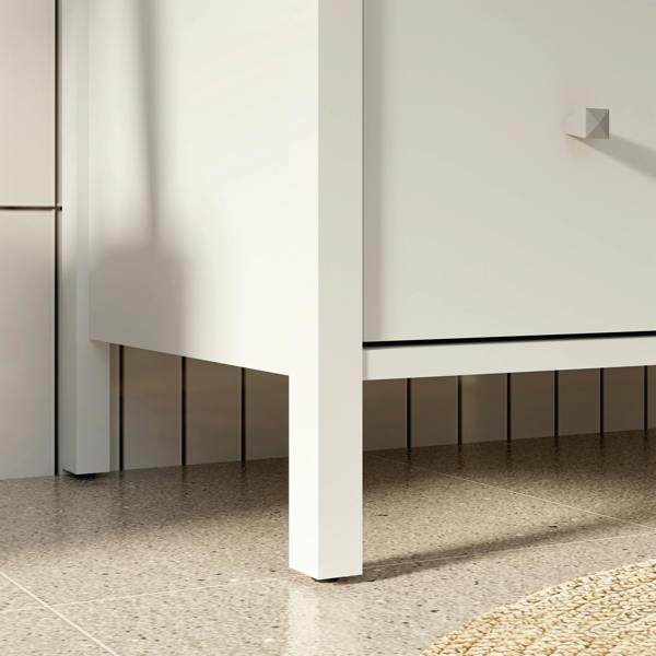 Furniture To Go Ipsarion Under Sink Bathroom Storage Unit with 2 Doors & Silver Handles in White