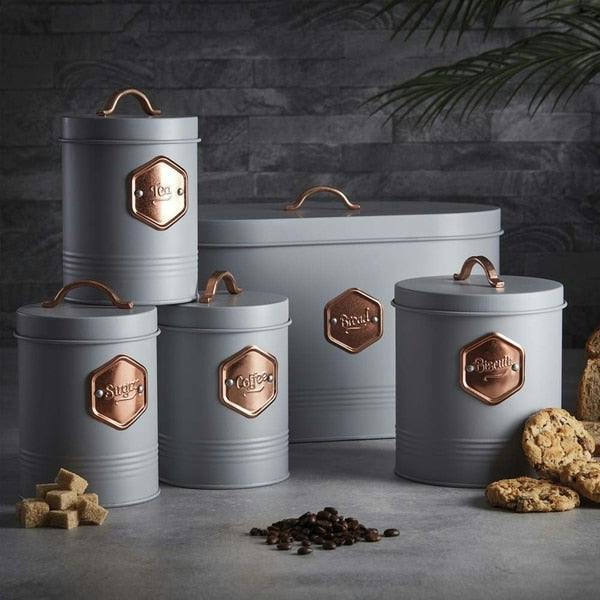 Cooks Professional 5 Piece Kitchen Storage Set | Grey / Copper