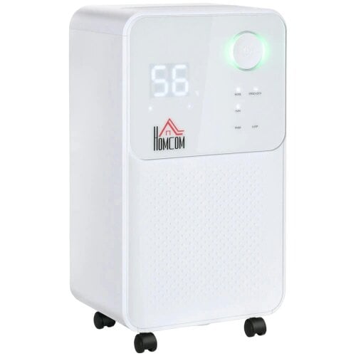 Bobobiy 12L/Day Dehumidifier, Electric Moisture Air De-Humidifier with 4 Modes, Continuous Drainage, 24H Timer, Digital Humidity Display