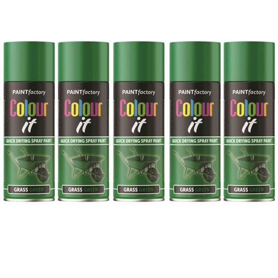 Paint Factory 5X  Grass Green Gloss Spray Paint 400ml.