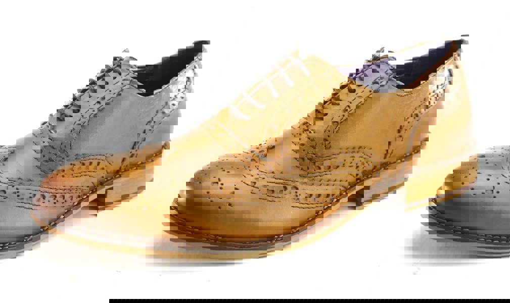 Frank James Redford Mens Leather Lace Up Wingtip Formal Gatsby Evening Brogue Shoes