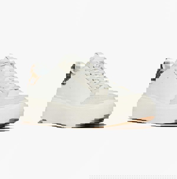 FitFlop RTG LEOPARD-BACKTAB LEATHER/SUEDE Womens Fashion Trainers Urban White/Chocolate Mix