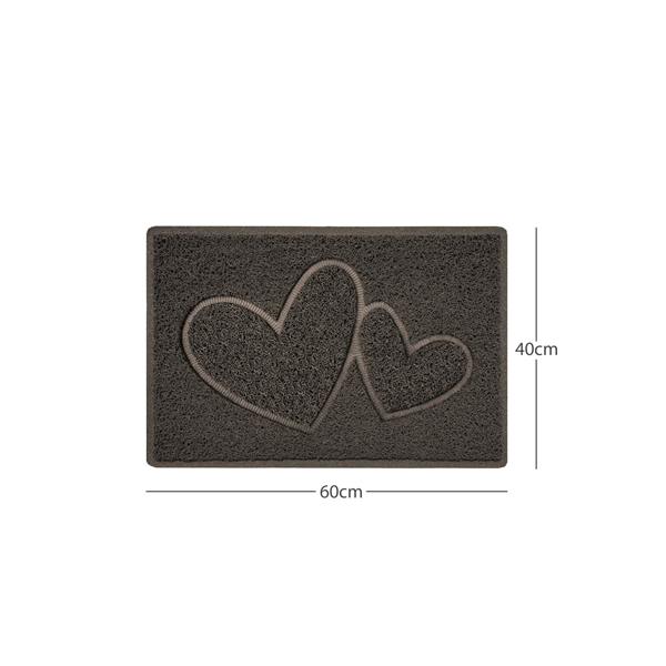Nicoman "Double Heart" Embossed Loofah Textured Spaghetti Doormat