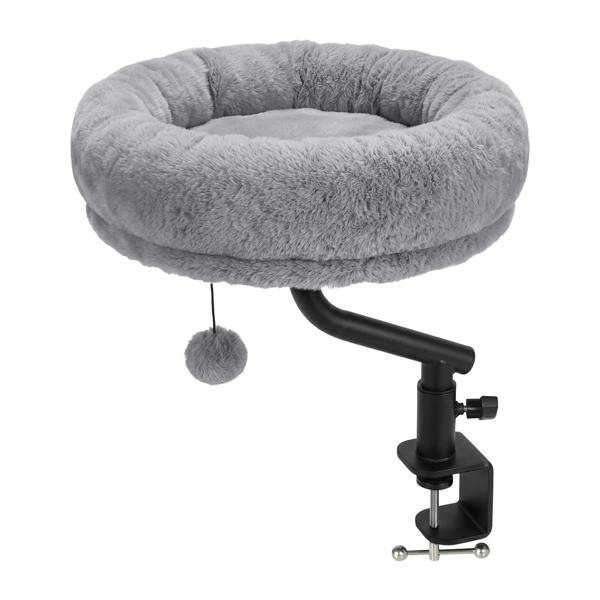 Skylos Cat Desk Bed Rotatable Adjustable Elevated Grey Cozy Hanging Desk