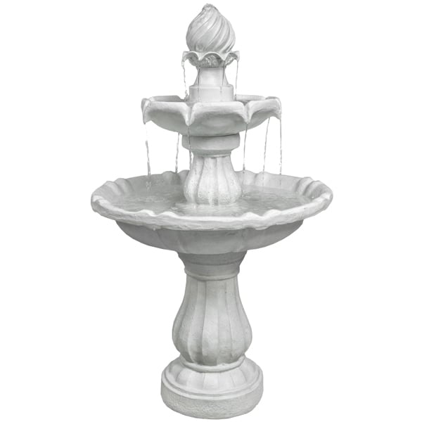 MDA Designs Aruna Elegant 3-Tier Outdoor Water Fountain Self-Contained Stunning Garden Feature with Cascading Waterfall