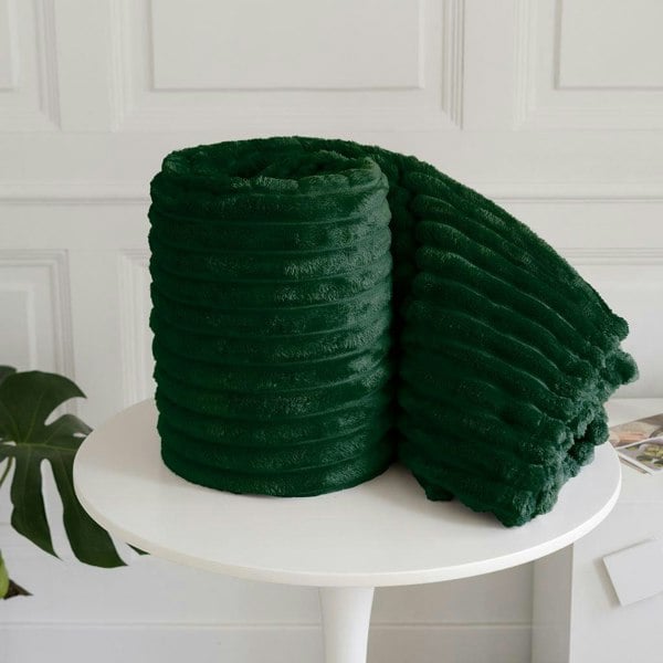 HomeSpace Direct Chunky Cord Emerald Blanket/Throw