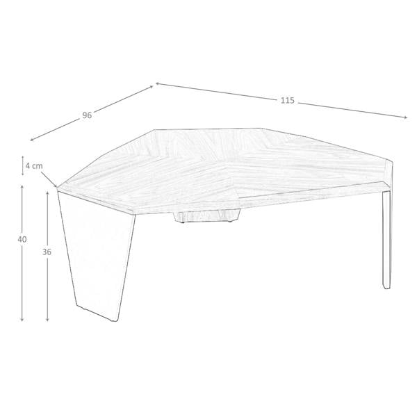 Angel Cerdá Asymmetrical Walnut and Black Pvc Coffee Table 2136