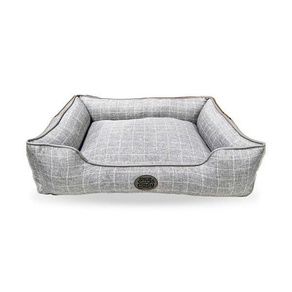 Snug and Cosy Pets Grey Square Check Bed