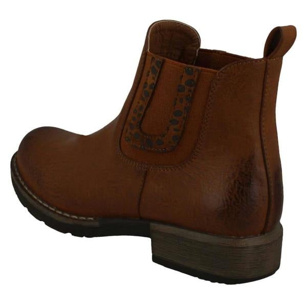 Spot On Ladies Spot On Chunky Low Heel Ankle Boots F51020