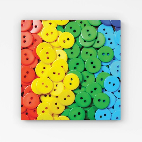 Warren Reed Colourful Buttons Pattern Canvas