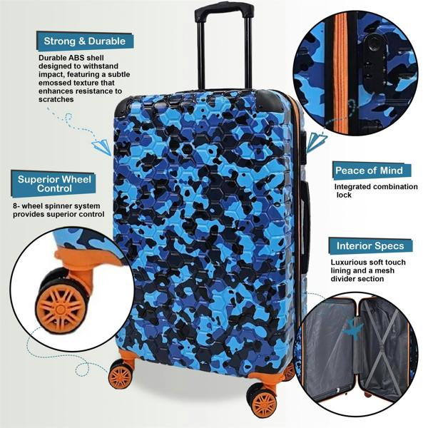 Eagle Luggage Hardshell Camo Robust ABS Suitcase Set