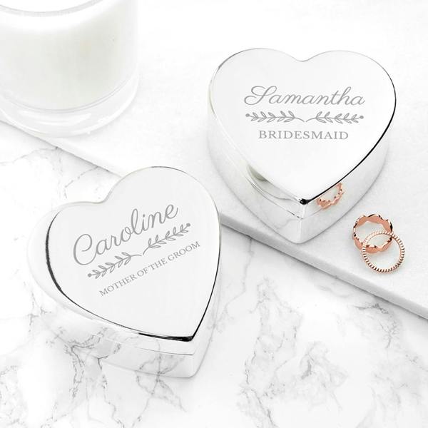 Abode Home & Gifts Personalised Bridal Party Heart Jewellery Box
