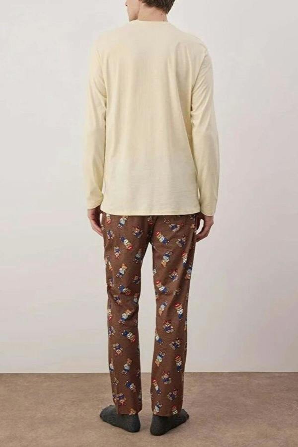 WOVCOR 2-Piece Teddy Bear Print Knit Pajama Set