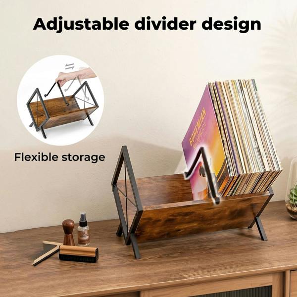 Levede Vinyl Record Storage Rack LP Collection Organiser Album Holder Stand
