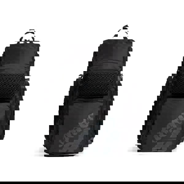 Black Arena One Go backpack 45L with mesh panel, wet dry compartments, laptop sleeve