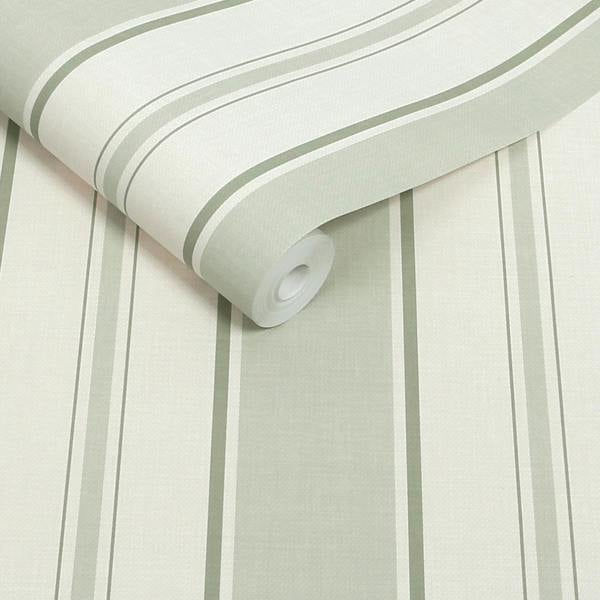 Next Sage Country Stripe Wallpaper