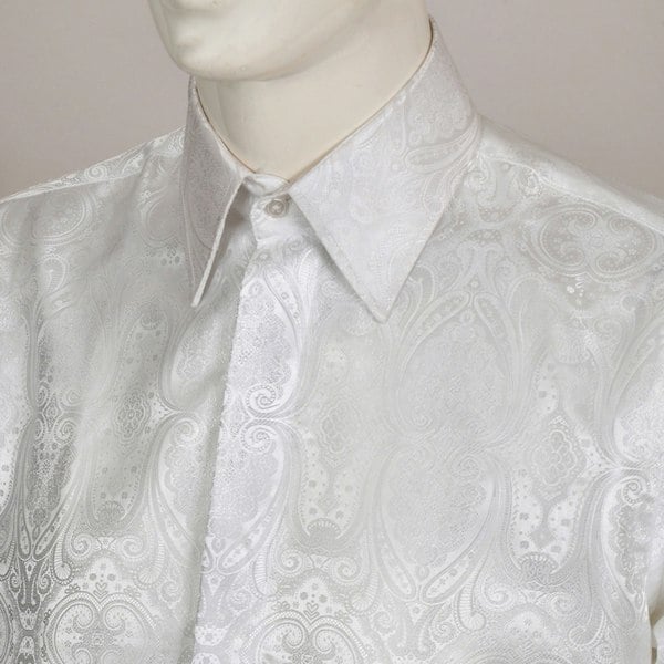 Floral Jacquard Tunic Shirt - Men's elegant tunic with intricate floral pattern and relaxed fit.