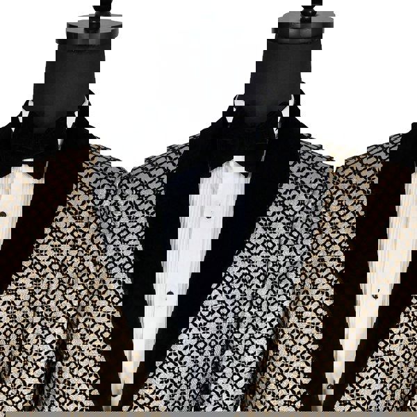 Washington Jacquard Velvet Shawl Lapel Blazer - Gold