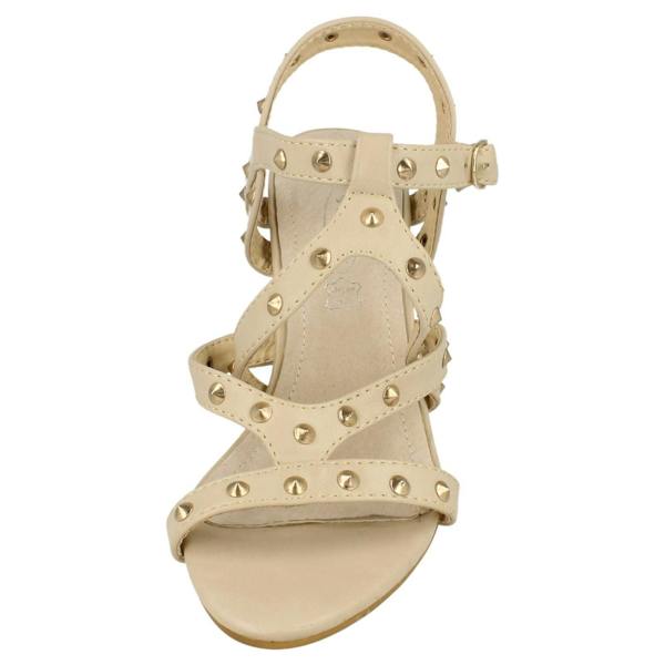 Spot On Ladies Spot On High Heel Studded Strap Sandal