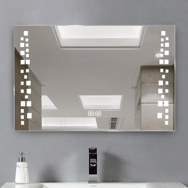 Modern Fog-Free LED Horizontal Bathroom Mirror, Surface Mount Living and Home