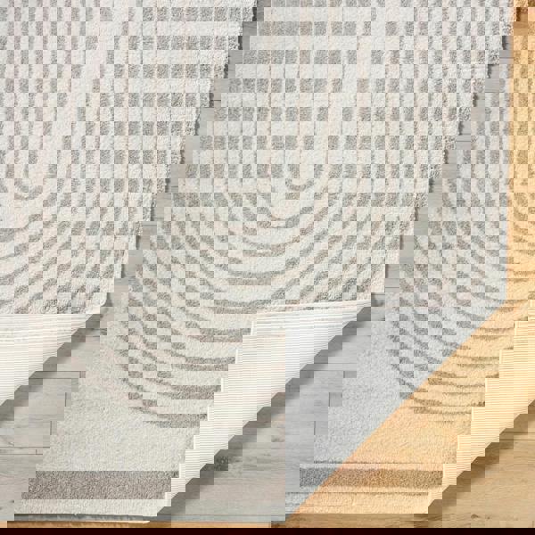 Livabliss Fossay Shag-Washable Beige Grey Modern High Pile Rug