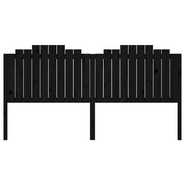 Berkfield Bed Headboard Black 206x4x110 cm Solid Wood Pine